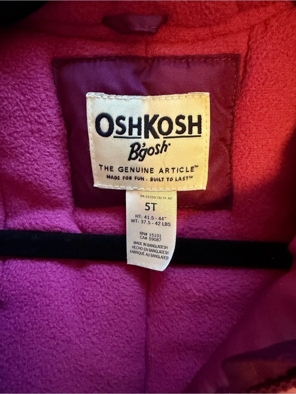 OshKosh B'gosh Girls' Puffer Jacket with Faux Fur Hood